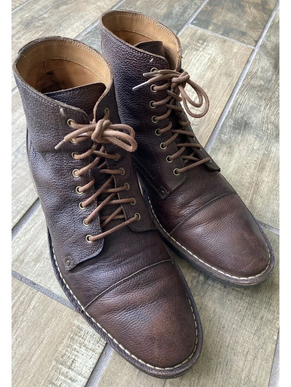 Cole Haan Lace Up Ankle Boots Canton Men’s 12M Chocolate Brown
